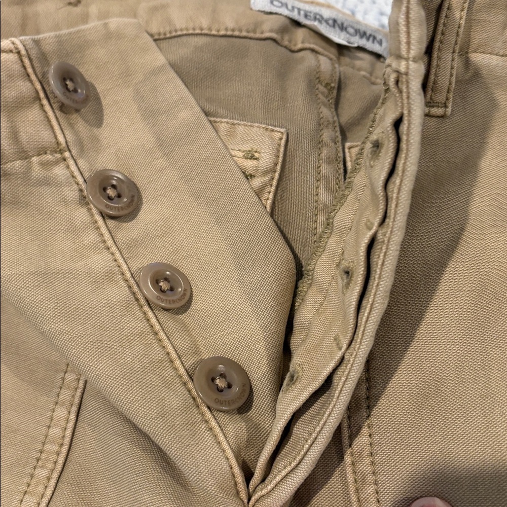 New! Outerknown Westbound Utility Khaki Chinos size 24 XS Minimalist Cotton - Picture 6 of 8